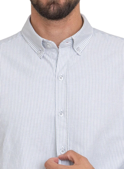 Storm Weather - Design 1 Striped Oxford Shirt - Khotwh